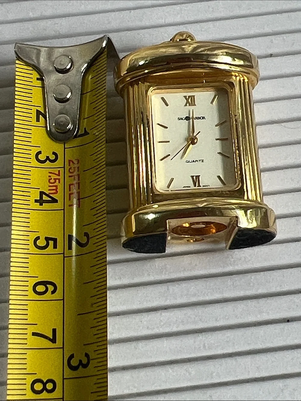 Sag Harbor Gold Mantel Clock with White Dial